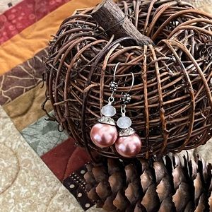 HANDMADE Stunning Glass Pearl and Crystal earrings!